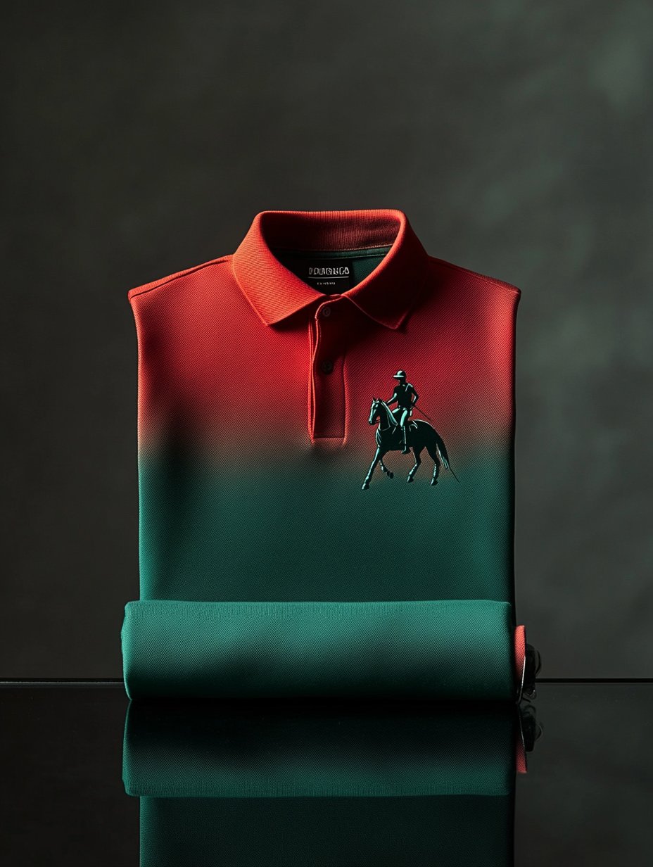Men's Classic Business Logo Button Short Sleeve Polo Shirt