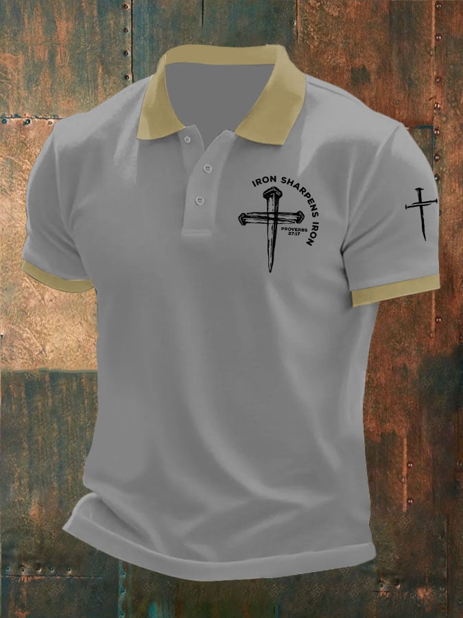 Men's Iron Sharpens Iron Print Polo Shirt
