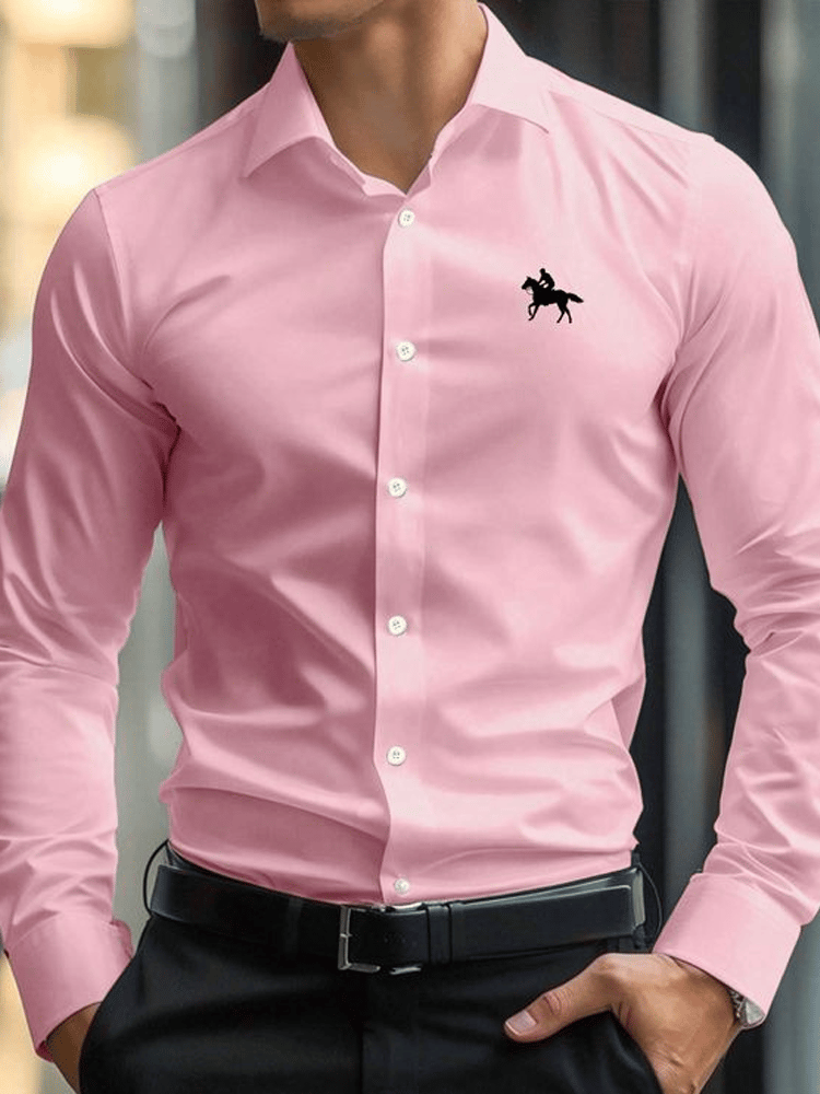 Men's Plaid Business Long Sleeve Shirt