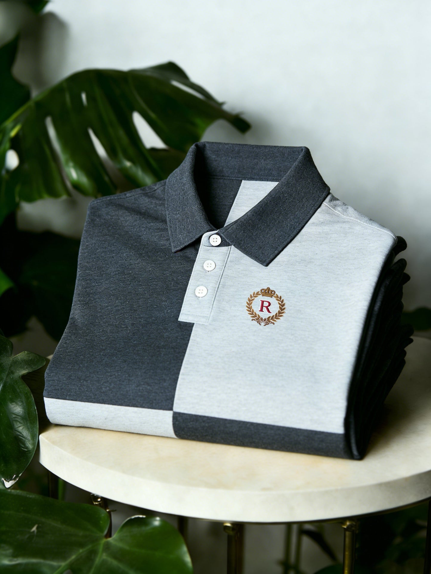 Plaid Mesh Polo Shirt