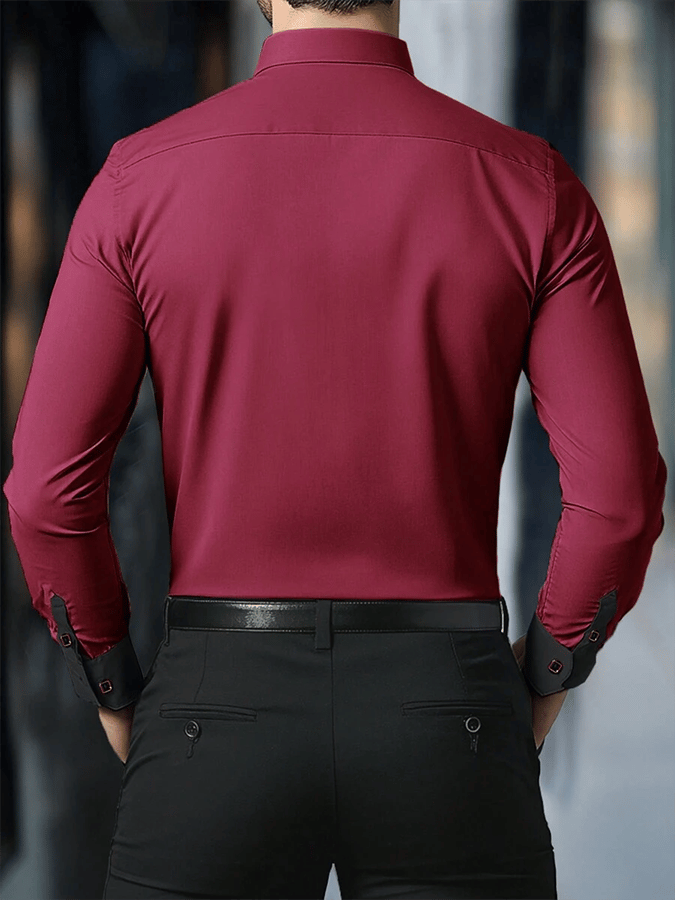Men's Contrast Business Casual Shirt