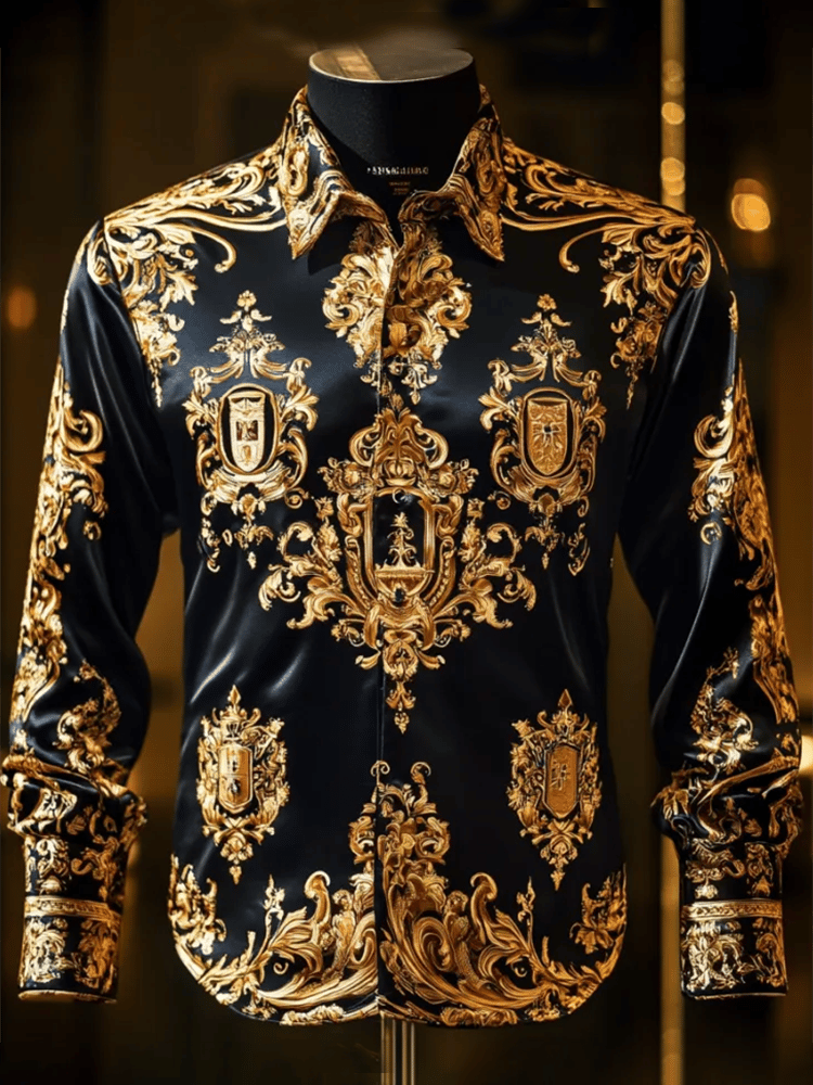 Men's Satin Luxe Long Sleeve Button Down Shirt