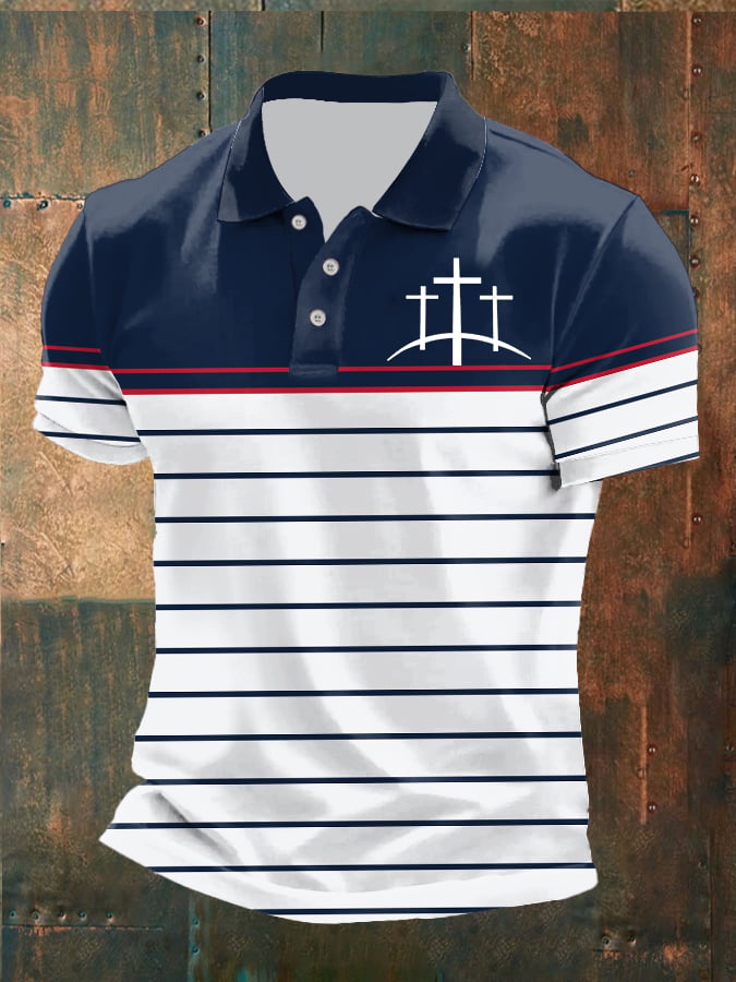 Men's Casual Contrast Color Faith Polo