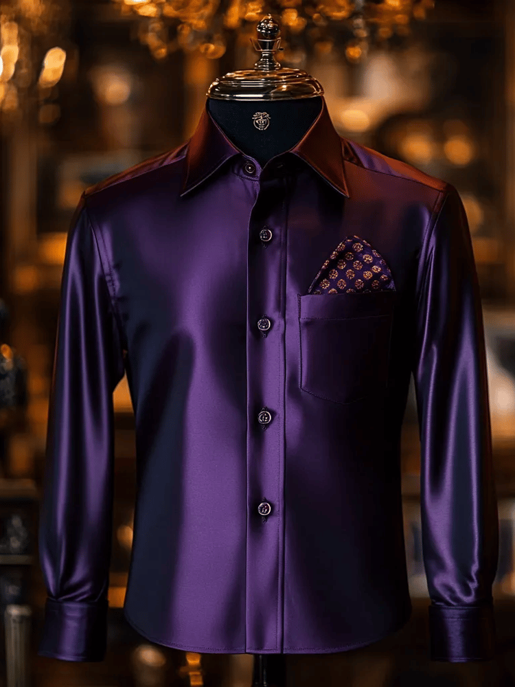 Men's Luxury Romantic Solid Color Long Sleeve Shirt
