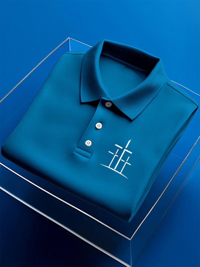 Men's Faith Printed Casual Short Sleeve Polo Shirt