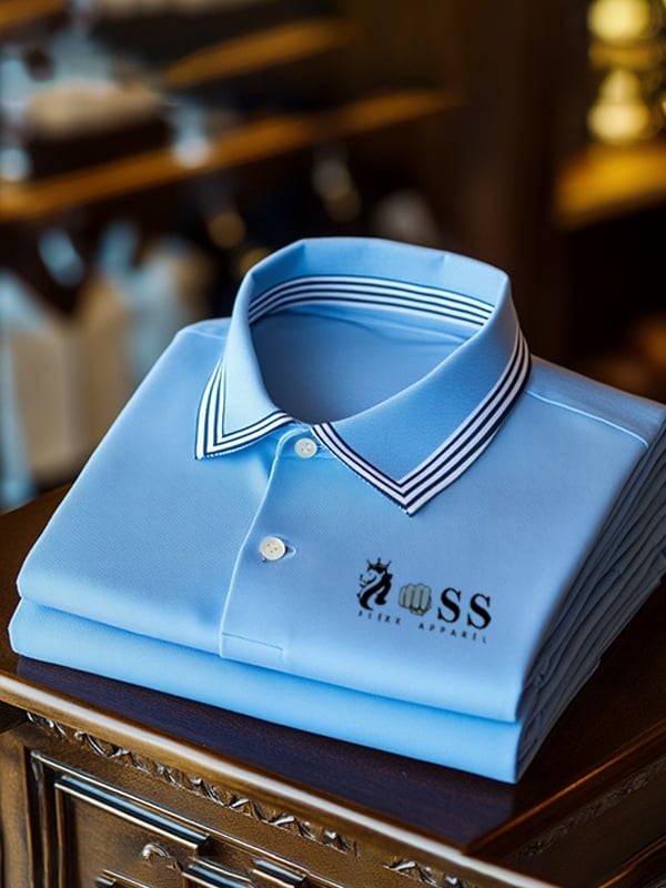 Men's Business Print Lapel Short Sleeve Polo Shirt
