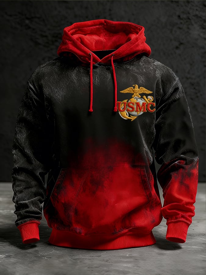 Men's winter patriotic hooded sweatshirt