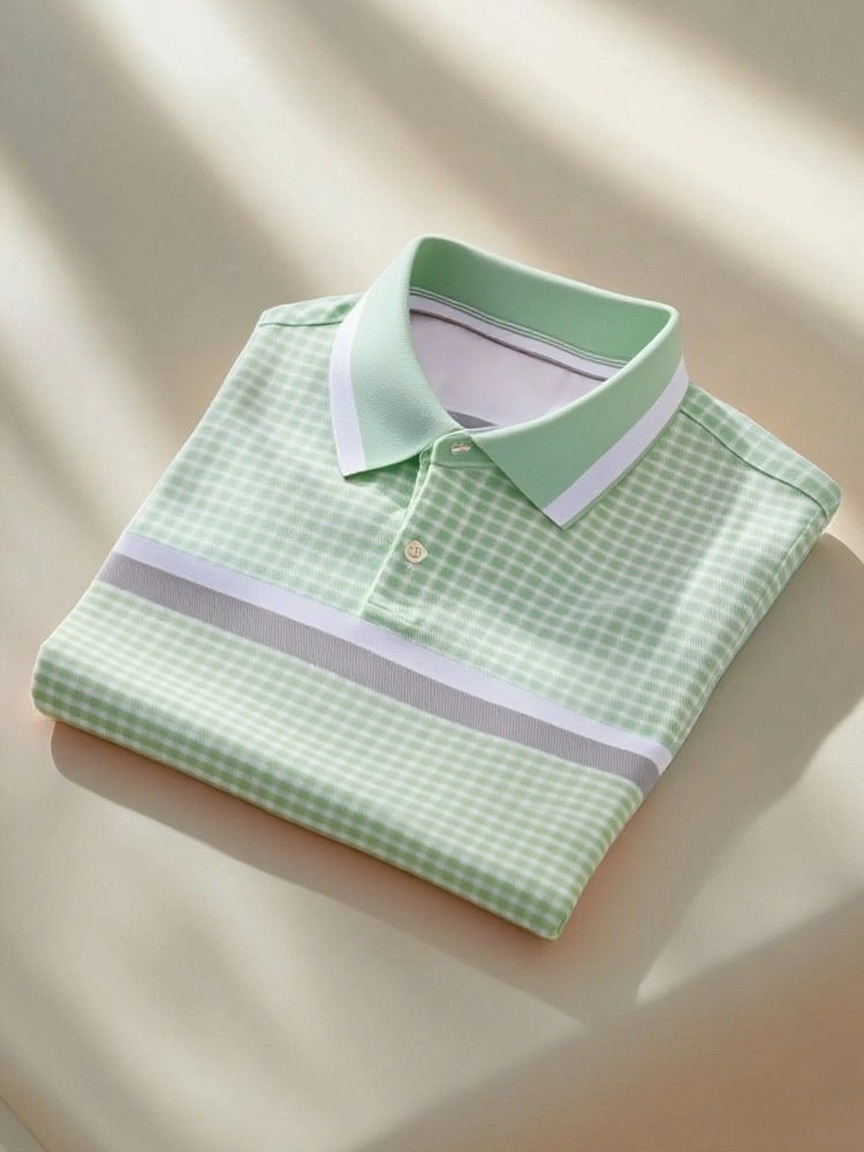 Men's Classic Business Logo Button Short Sleeve Polo Shirt