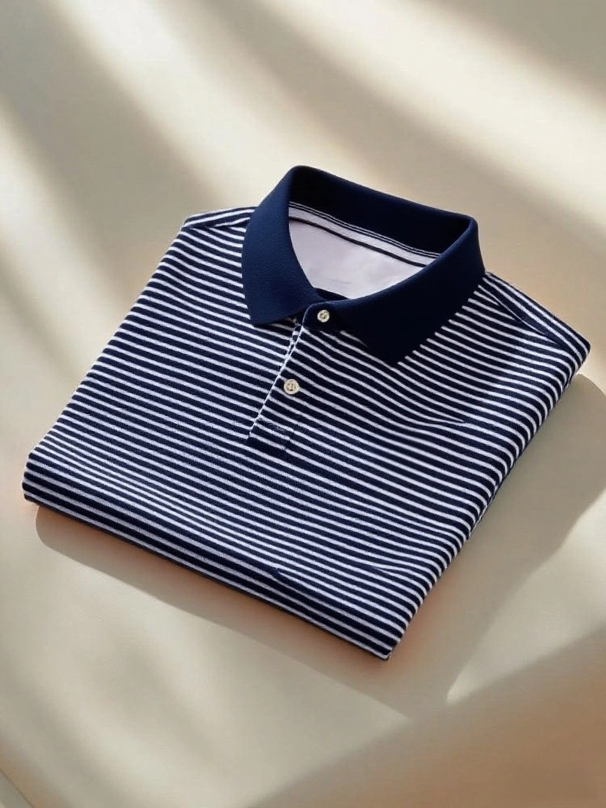 Men's Classic Business Logo Button Short Sleeve Polo Shirt