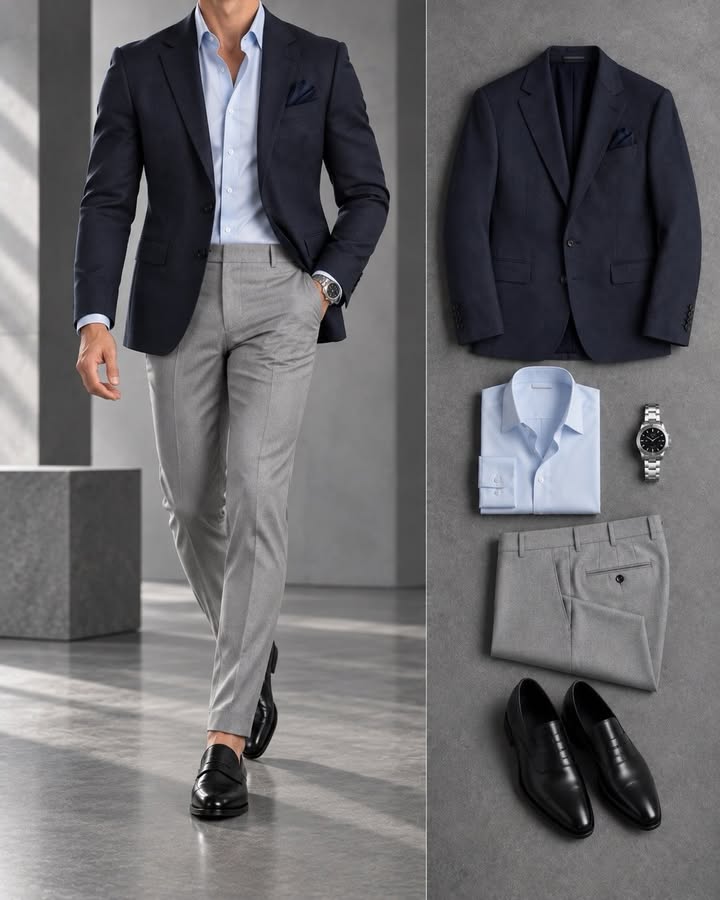Men's Slim Fit Blazer, Shirts & Pants 3 Piece Set