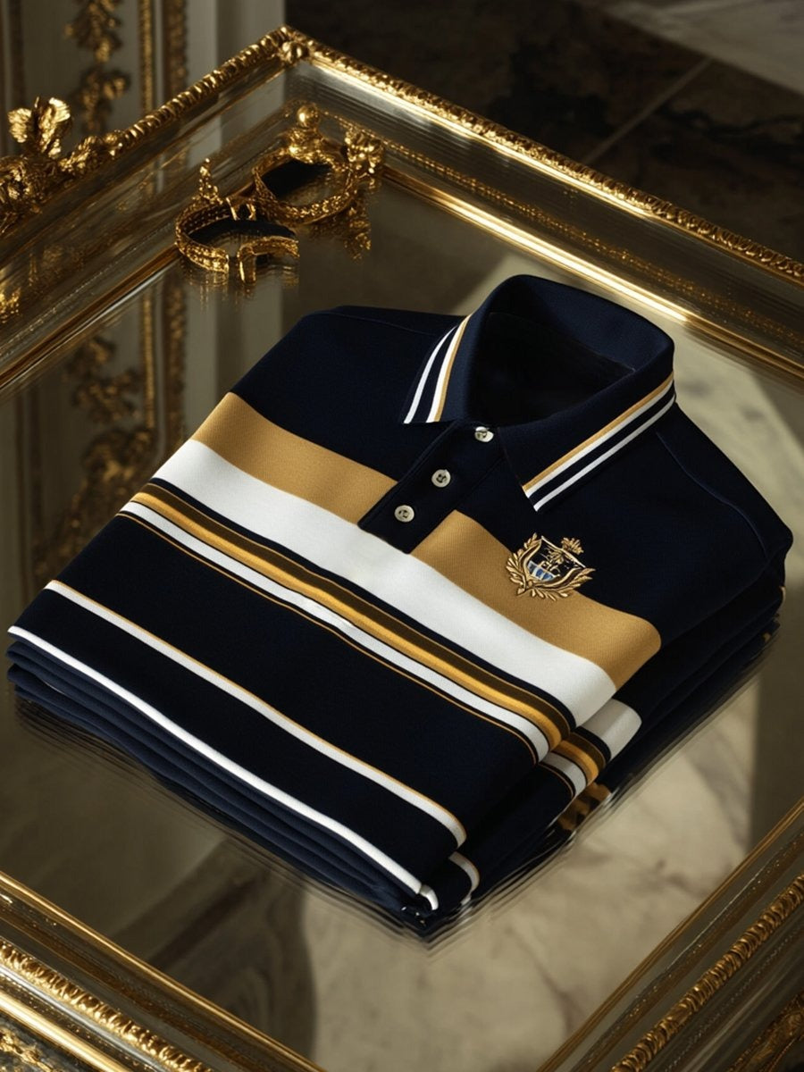 Men's Vintage Business Long Sleeve Polo Shirt