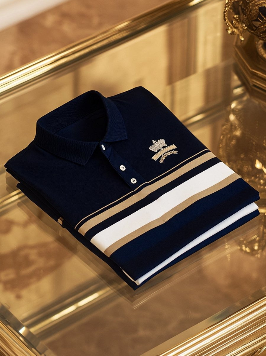 Men's Vintage Business Long Sleeve Polo Shirt