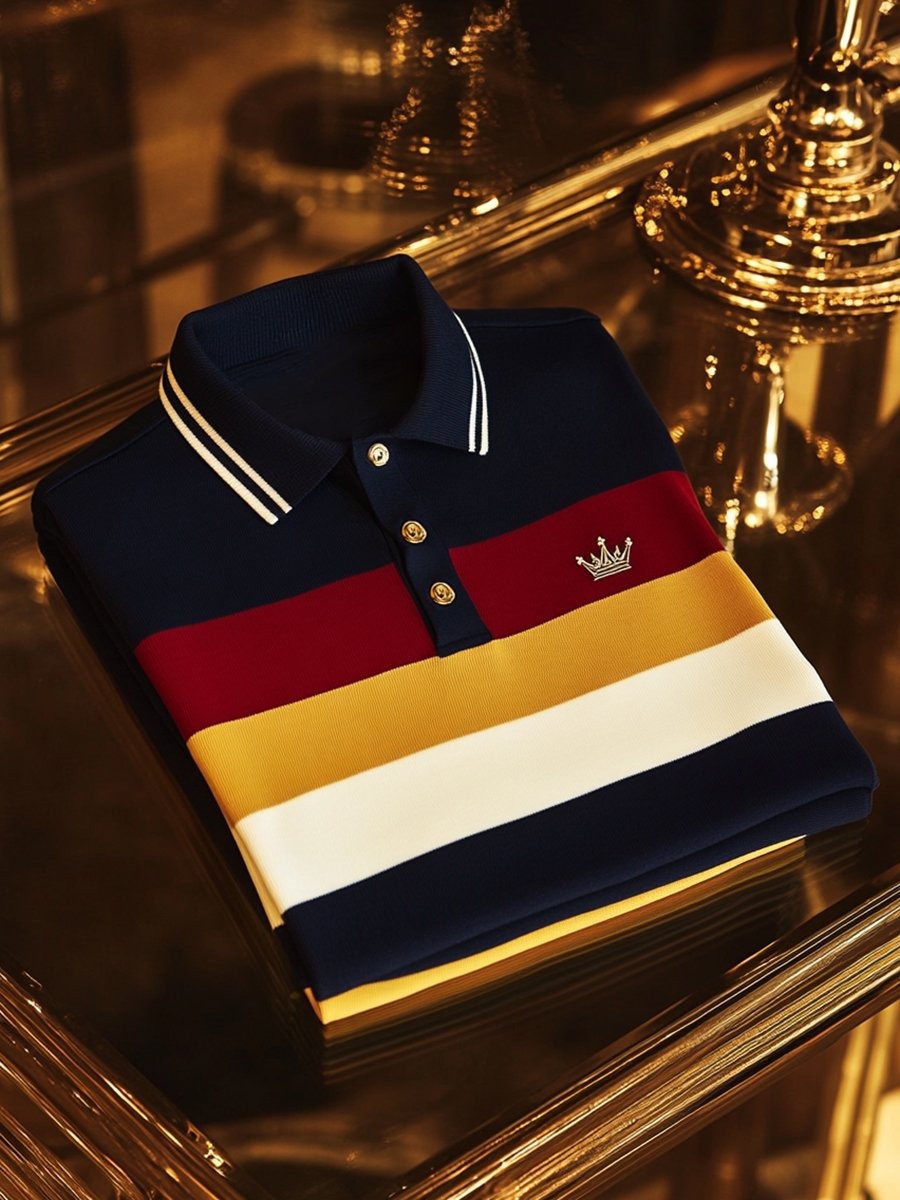 Men's Vintage Business Long Sleeve Polo Shirt