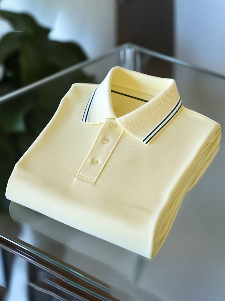 Men's Business Casual Button Short Sleeve Polo Shirt
