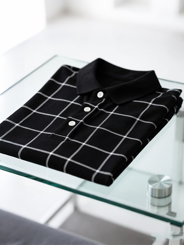 Men's Business Casual Button Short Sleeve Polo Shirt