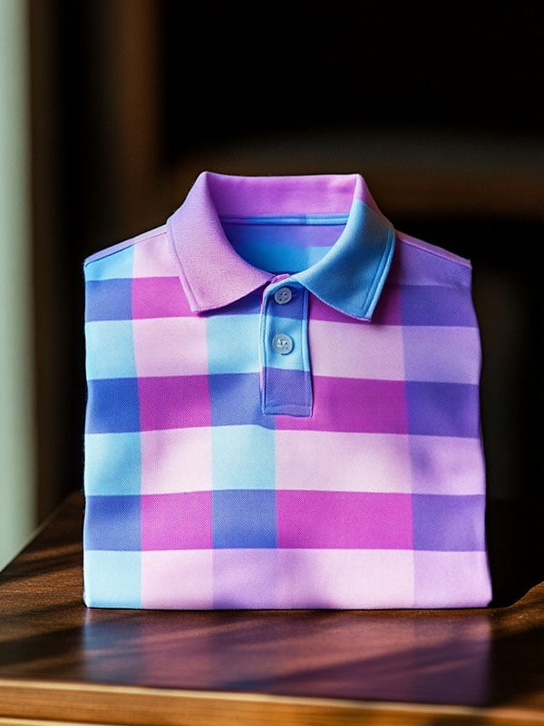 Men's Classic Business Logo Button Short Sleeve Polo Shirt