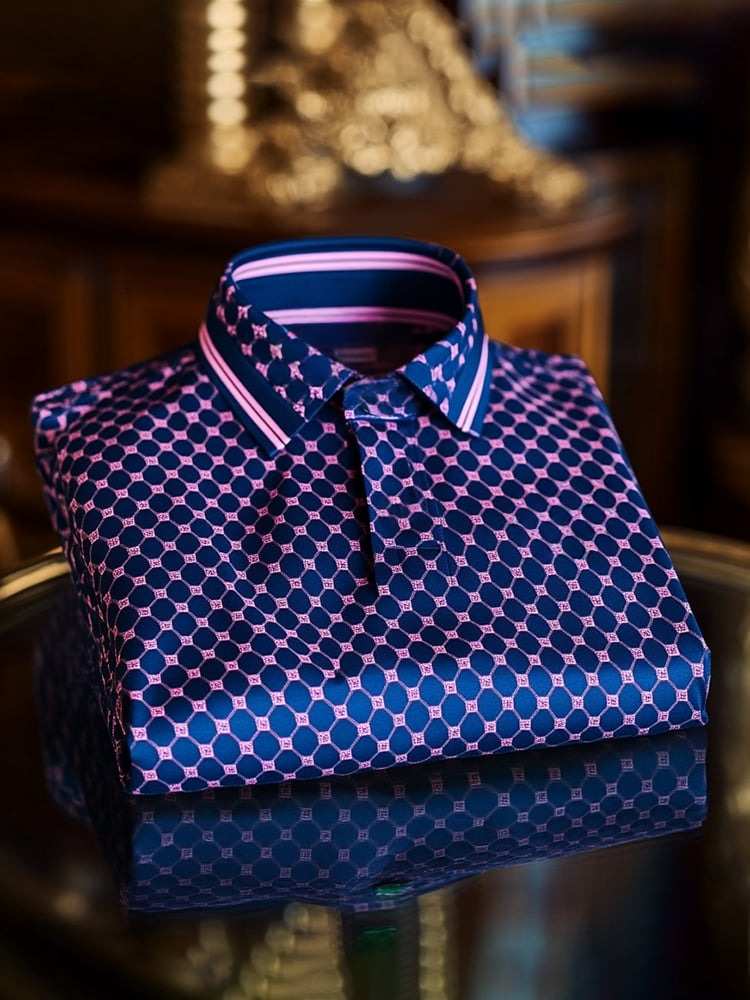 Men's Classic Business Logo Button Short Sleeve Polo Shirt