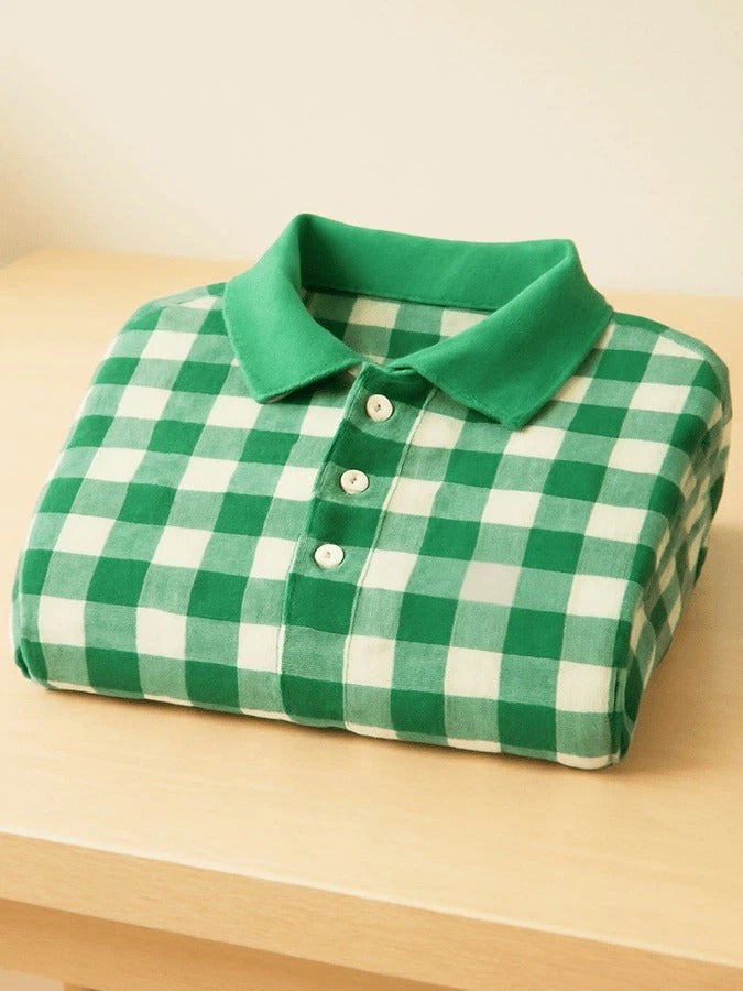 Men's Business Casual Printed Short Sleeve Polo Shirt