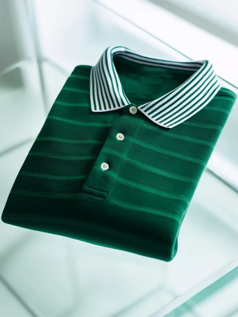 Men's Business Casual Button Short Sleeve Polo Shirt