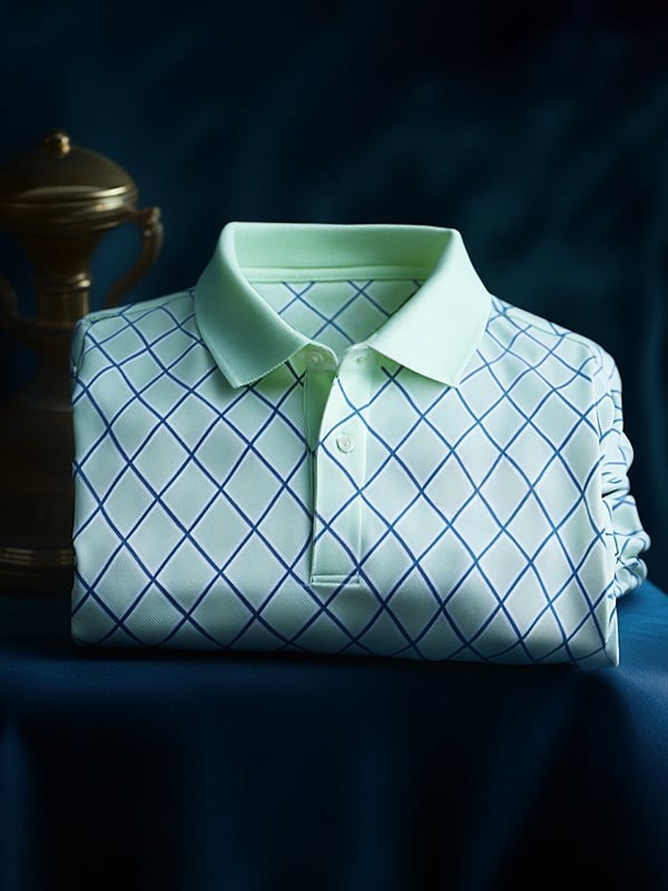 Men's Business Classic Twill Logo Button Short Sleeve Polo Shirt