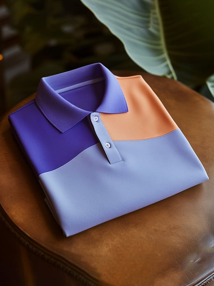 Men's Classic Business Logo Button Short Sleeve Polo Shirt