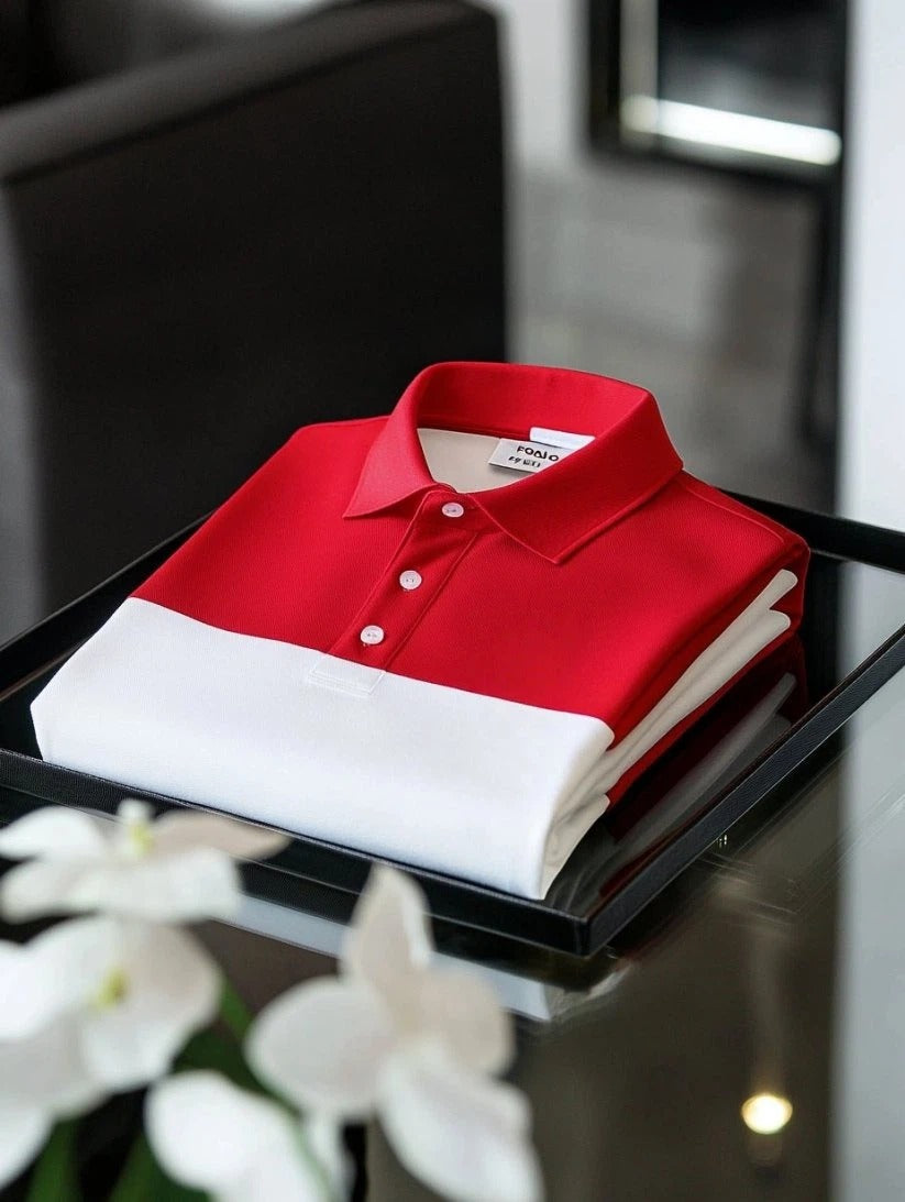 Men's Business Casual Embroidered Button Short Sleeve Polo Shirt