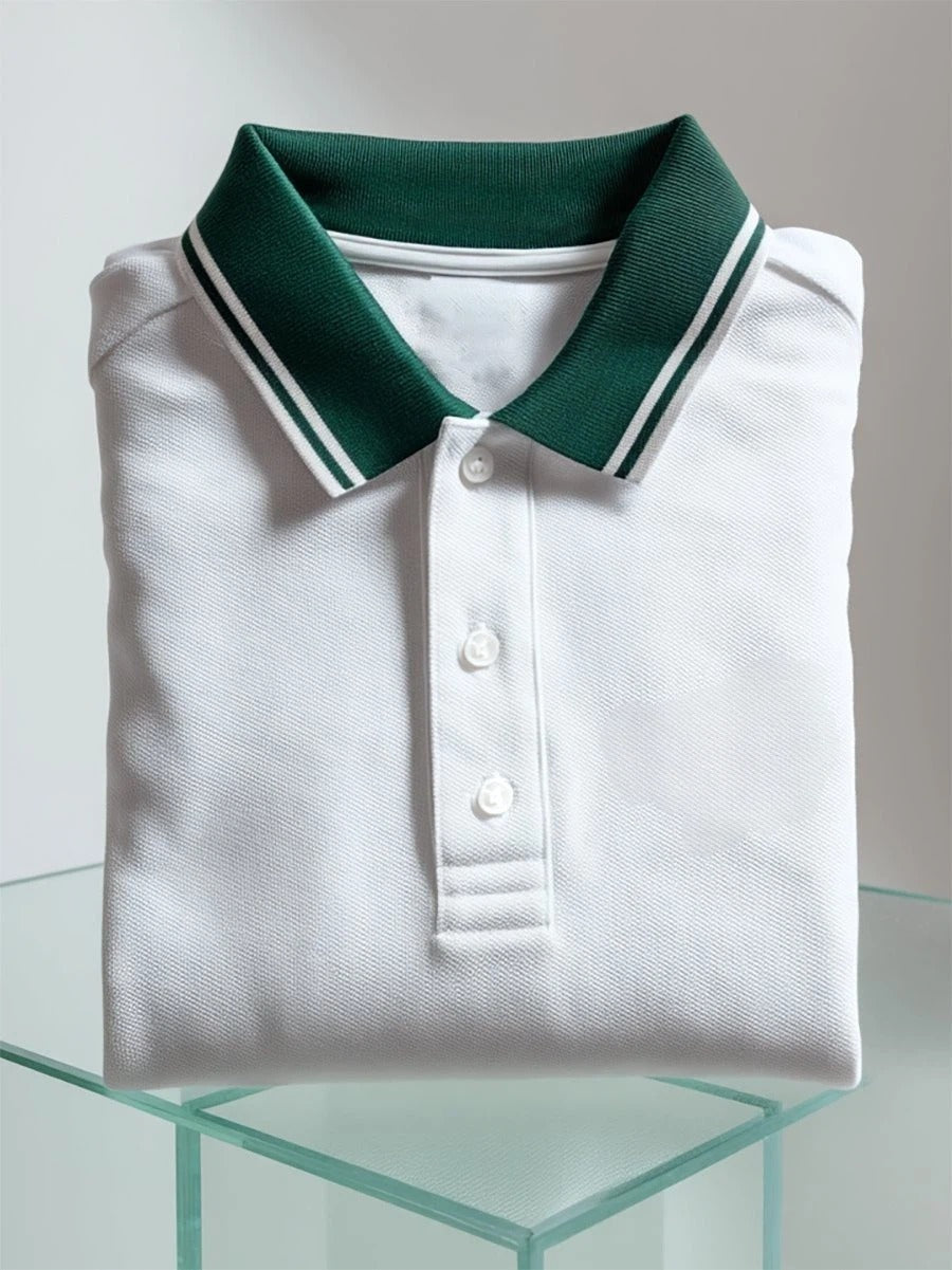 Men's Business Casual Button Short Sleeve Polo Shirt