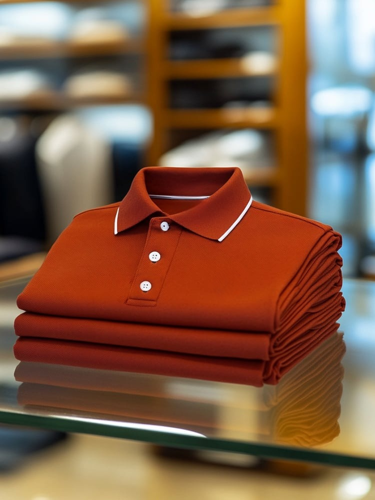 Men's Business Casual Button Short Sleeve Polo Shirt