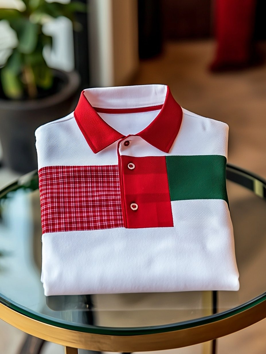 Men's Business Casual Button Short Sleeve Polo Shirt