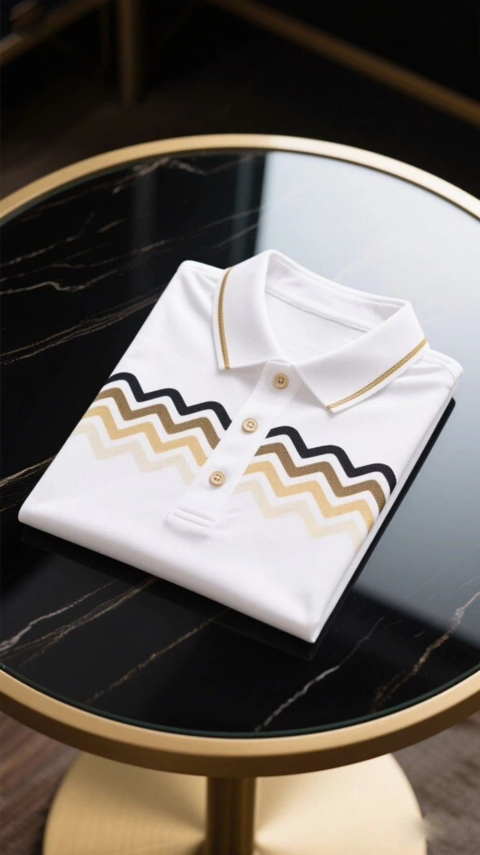 Men's Business Casual Button Short Sleeve Polo Shirt
