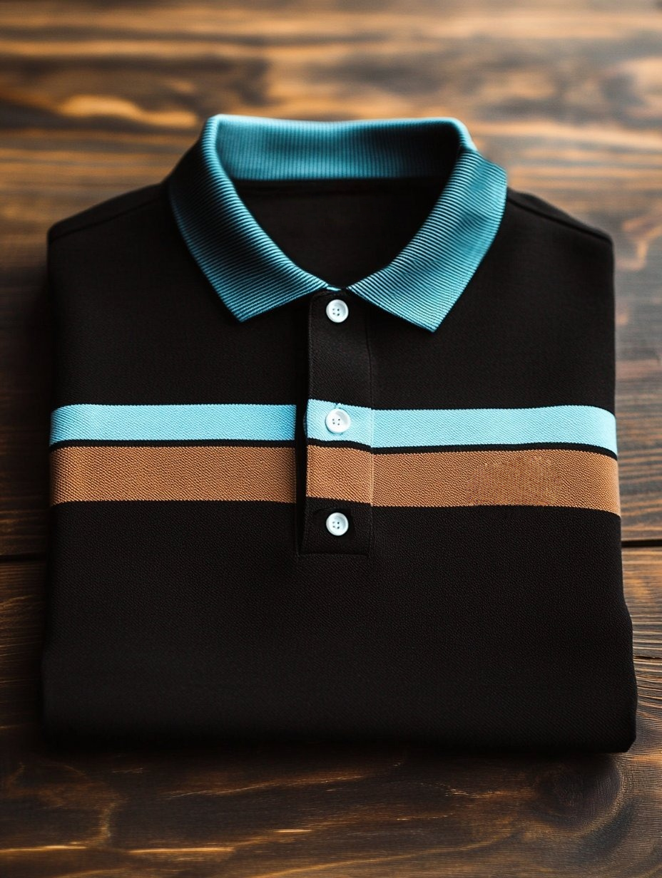 Men's Business Casual Button Short Sleeve Polo Shirt