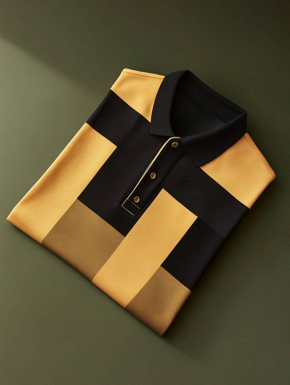 Men's Business Casual Button Short Sleeve Polo Shirt