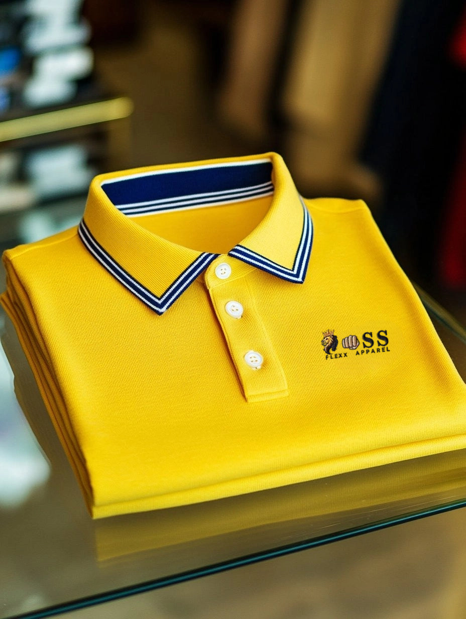 Men's Business Casual Button Short Sleeve Polo Shirt