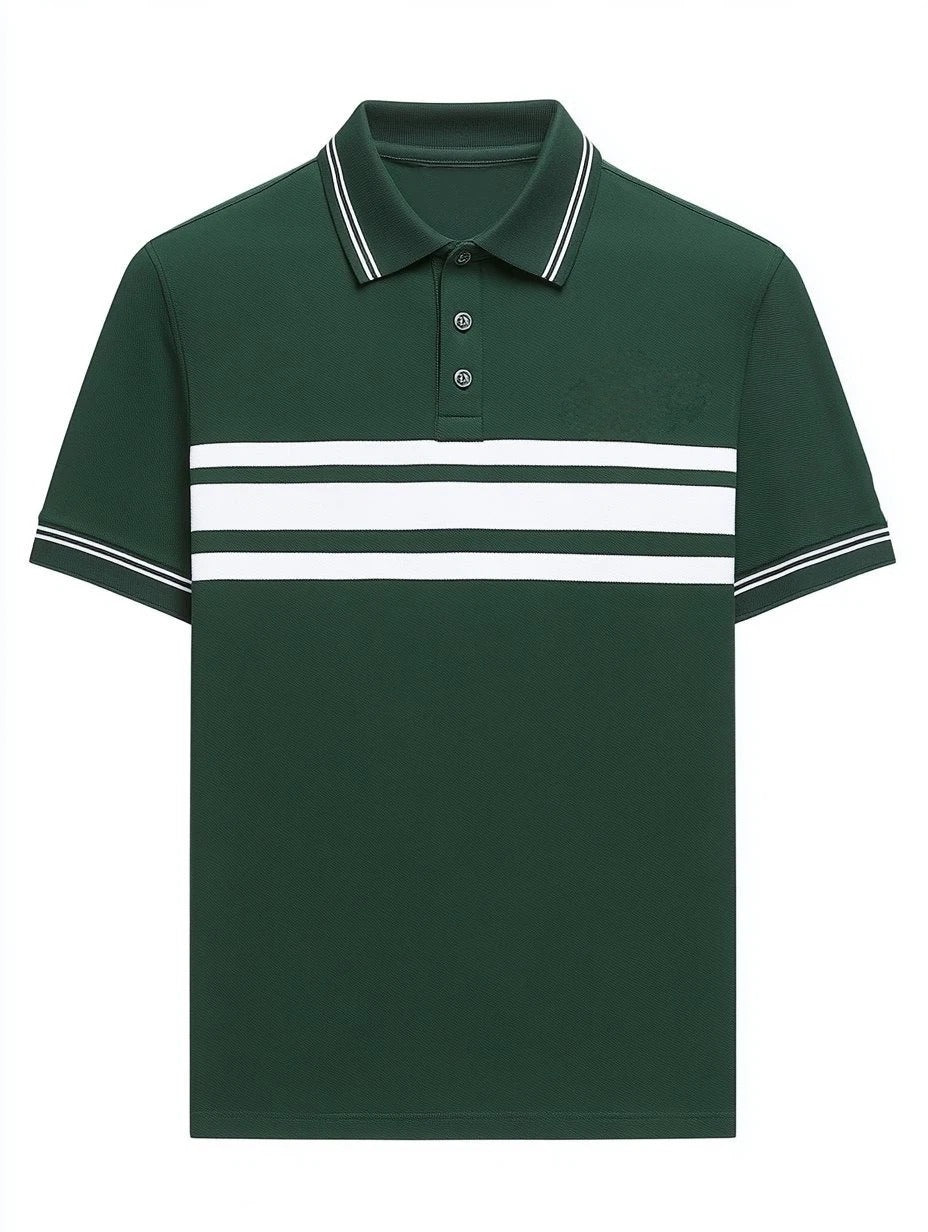 Men's Business Casual Button Short Sleeve Polo Shirt