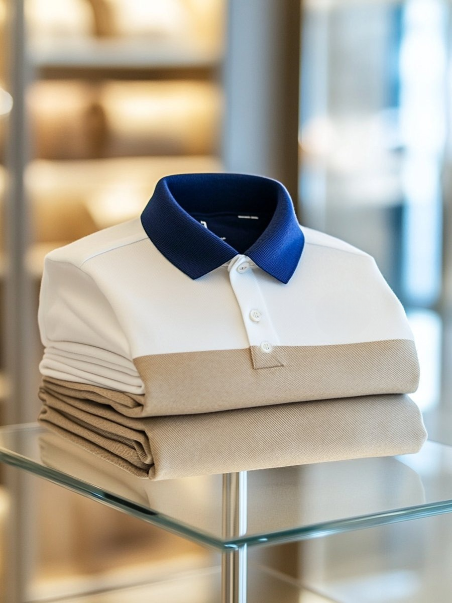 Men's Business Casual Button Short Sleeve Polo Shirt