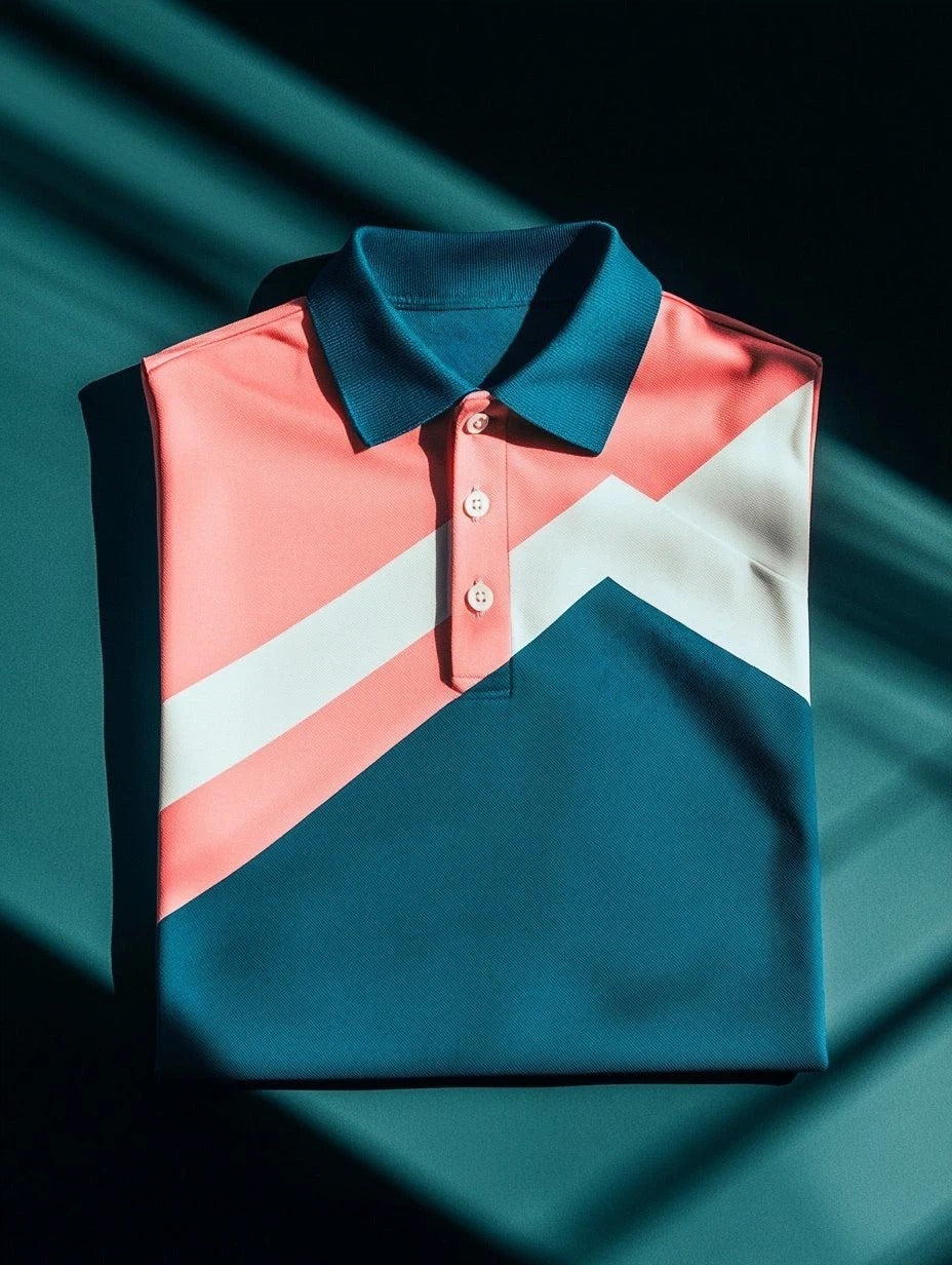 Men's Business Casual Button Short Sleeve Polo Shirt