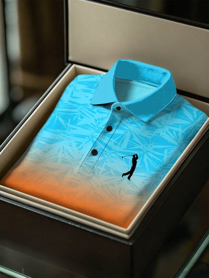 Men's Classic Business Button Short Sleeve Polo Shirt