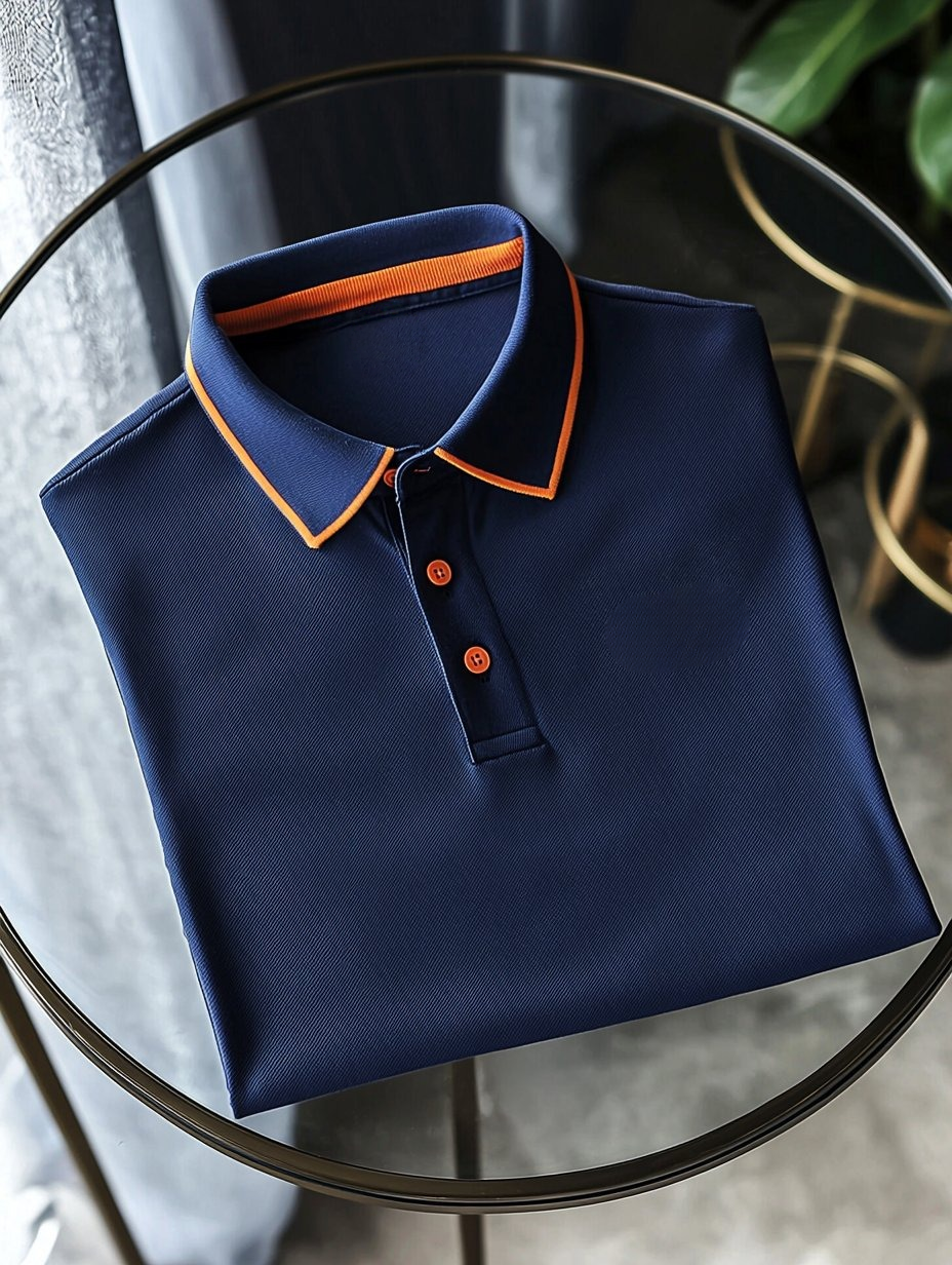 Men's Business Casual Embroidered Button Short Sleeve Polo Shirt