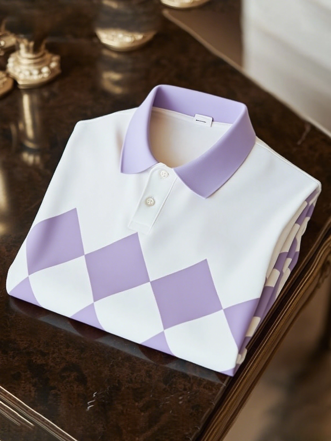 Men's Classic Business Logo Button Short Sleeve Polo Shirt