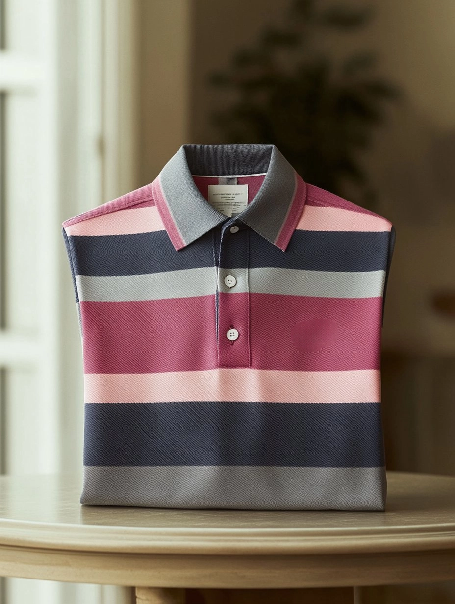 Men's Business Casual Button Short Sleeve Polo Shirt