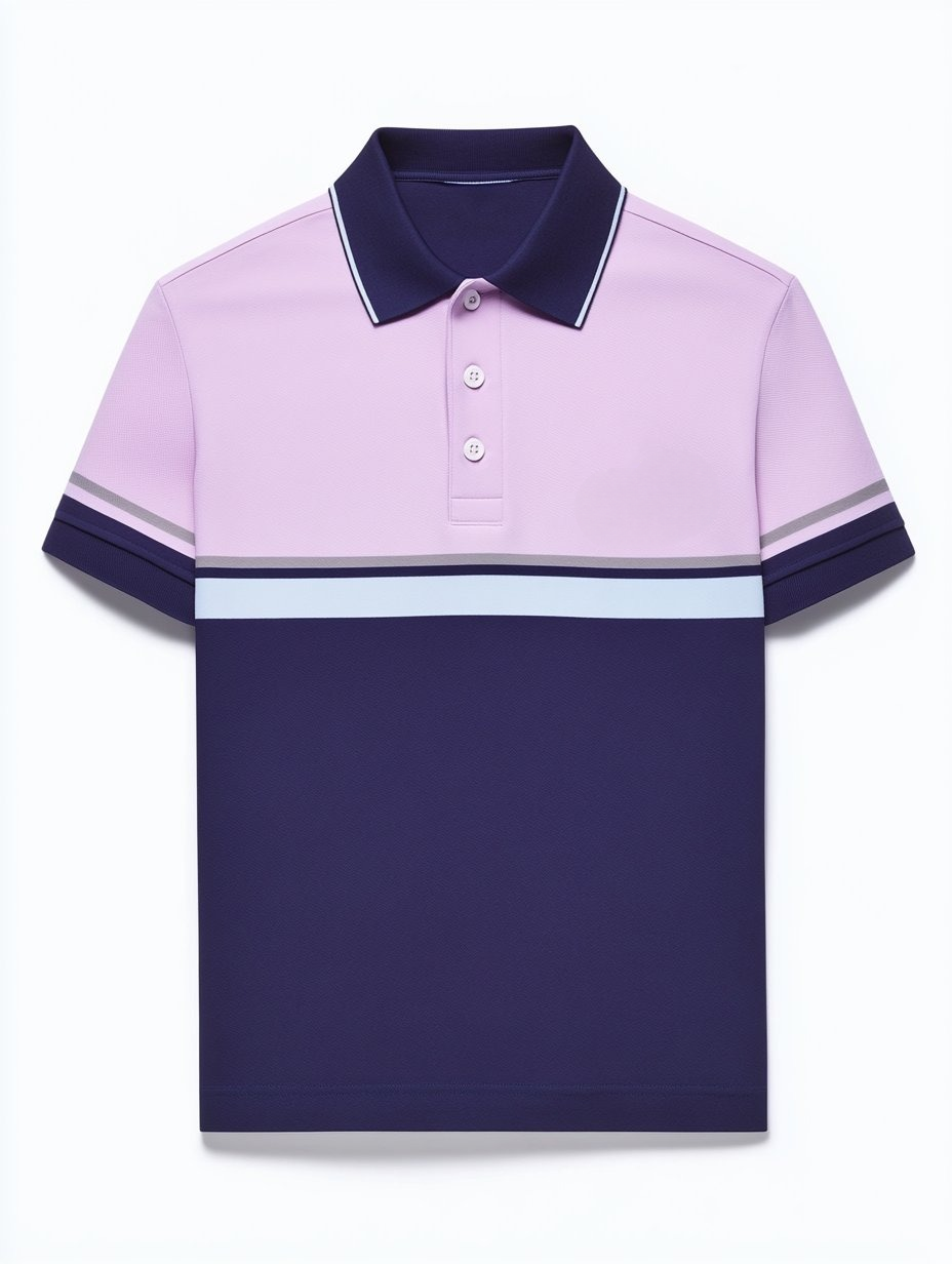 Men's Business Casual Button Short Sleeve Polo Shirt