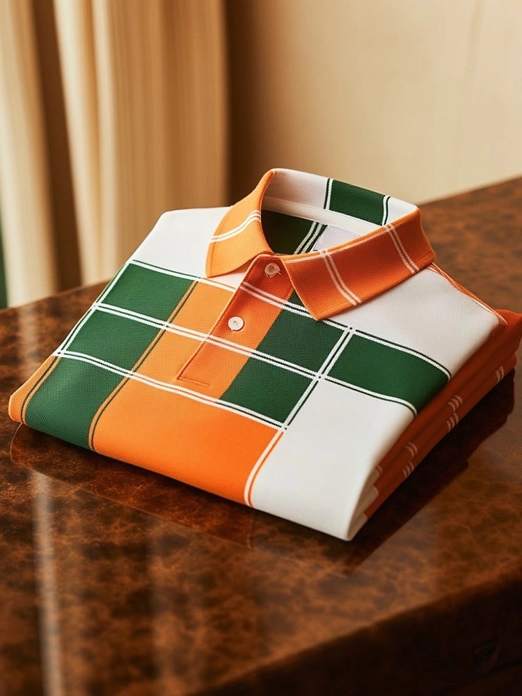 Men's Classic Business Button Short Sleeve Polo Shirt
