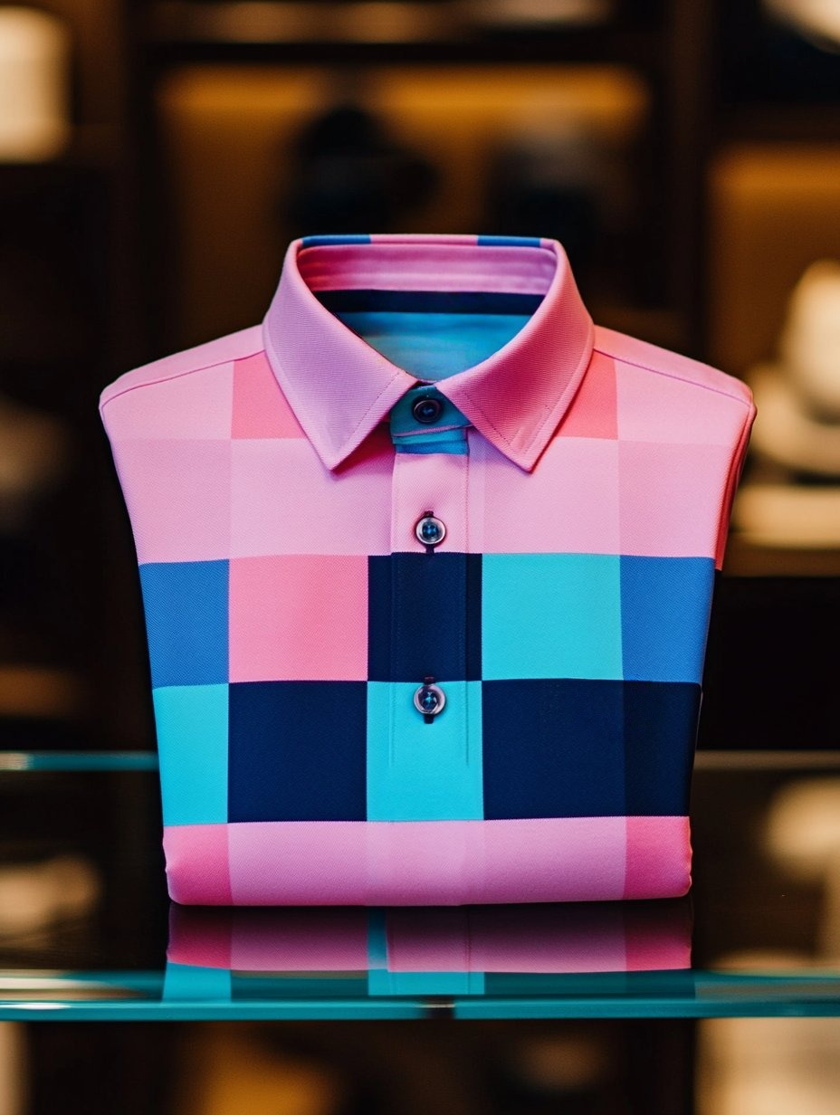 Men's Business Casual Button Short Sleeve Polo Shirt