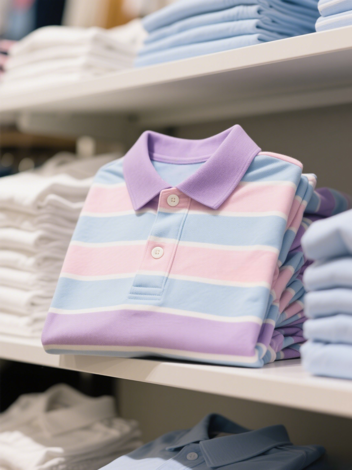 Men's Business Casual Color Block Stripe Button Short Sleeve Polo Shirt