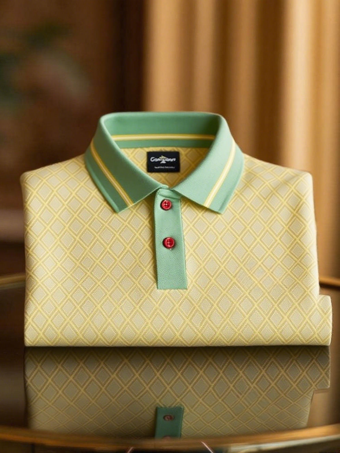 Men's Business Casual Button Short Sleeve Polo Shirt