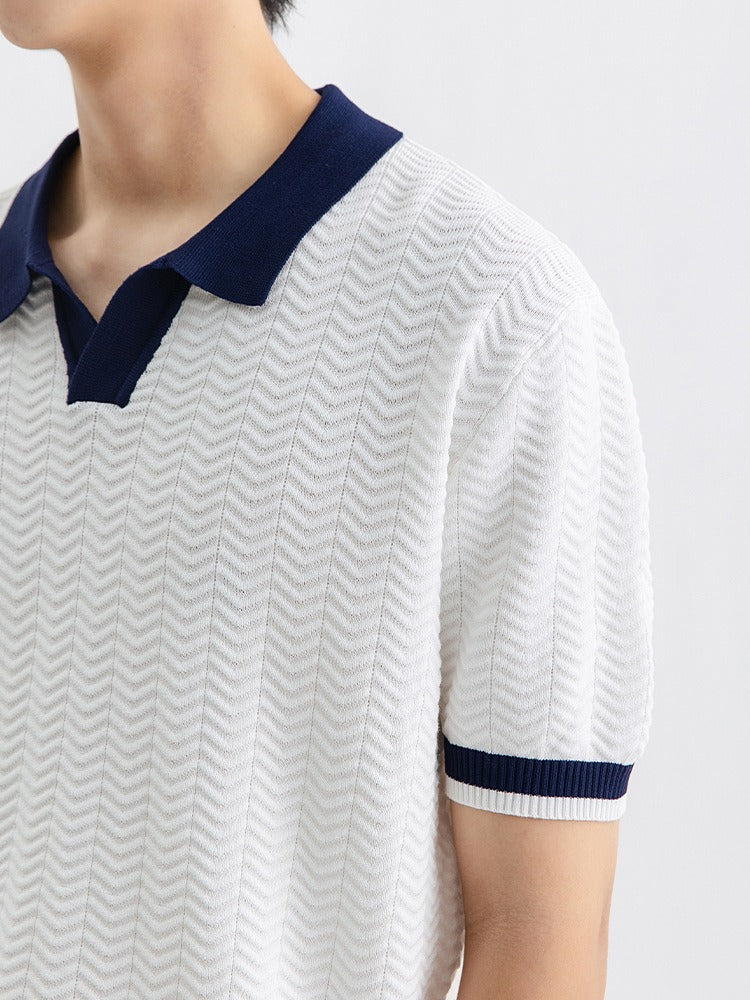 Men's Ice Silk Knitted Polo Shirt