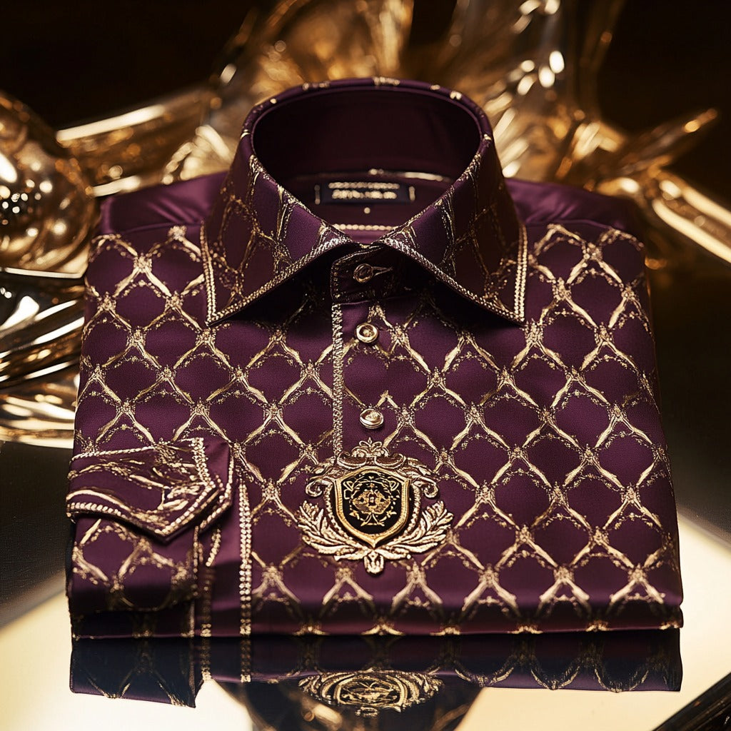 Men's Satin Luxe Long Sleeve Button Down Shirt