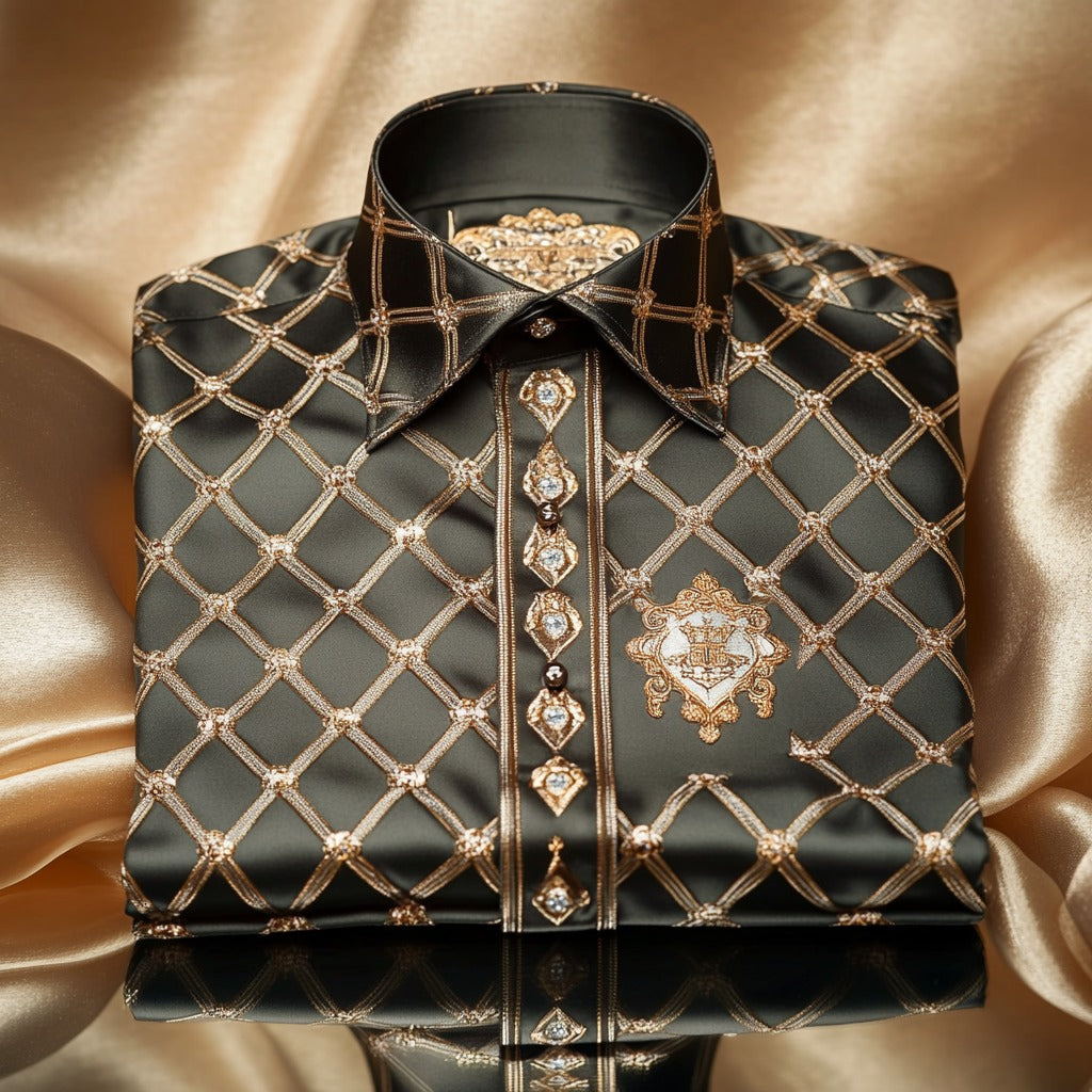 Men's Satin Luxe Long Sleeve Button Down Shirt