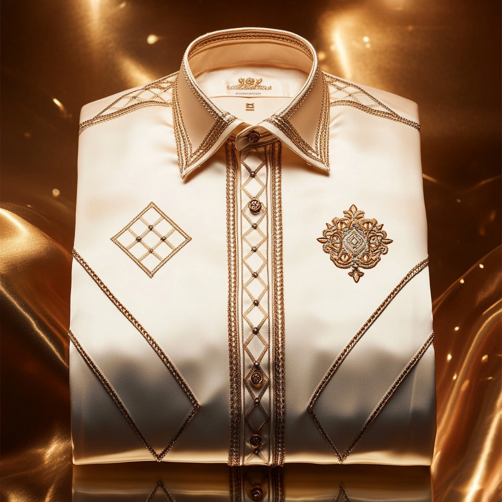 Men's Satin Luxe Long Sleeve Button Down Shirt