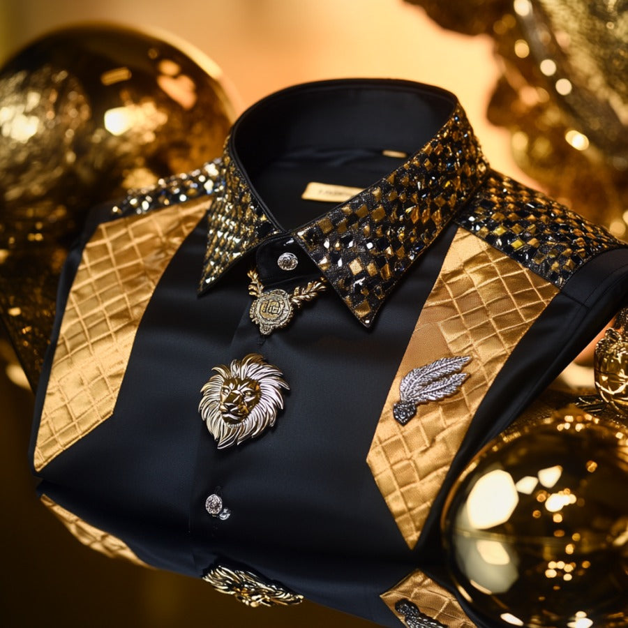 Men's Satin Luxe Long Sleeve Button Down Shirt